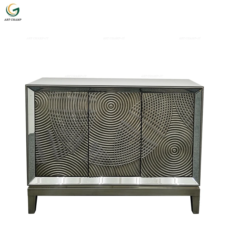 3 двери резной ящик роскошная мебель для дома деревянный Буфет зеркальный буфет для гостиной