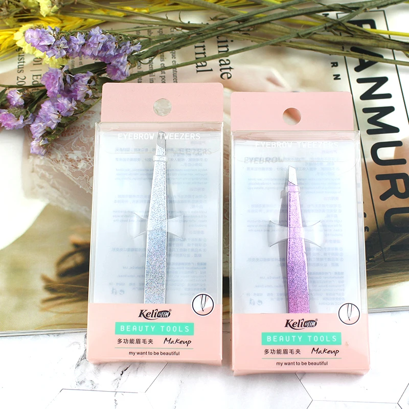 New stainless steel eye makeup tools good eyebrow tweezers eyelash extension tweezers Eyebrow clip