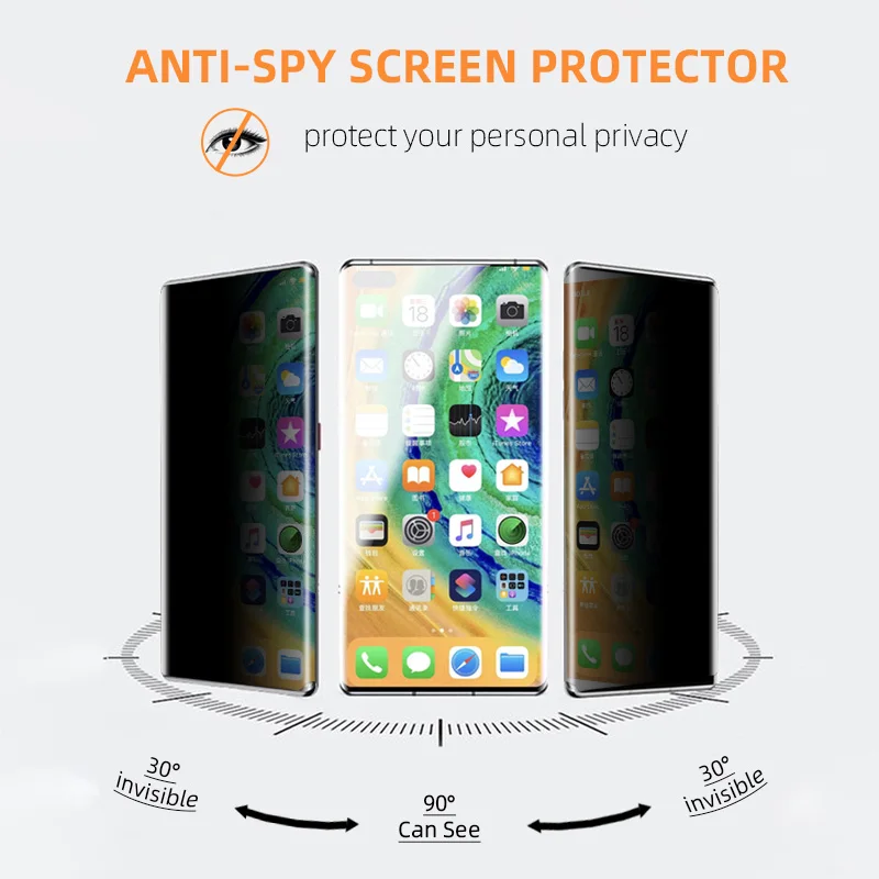 Premium Flexible Anti Spy Privacy Hydrogel Film Sheets Screen Protector for Samsung IPhone Huawei Xiaomi