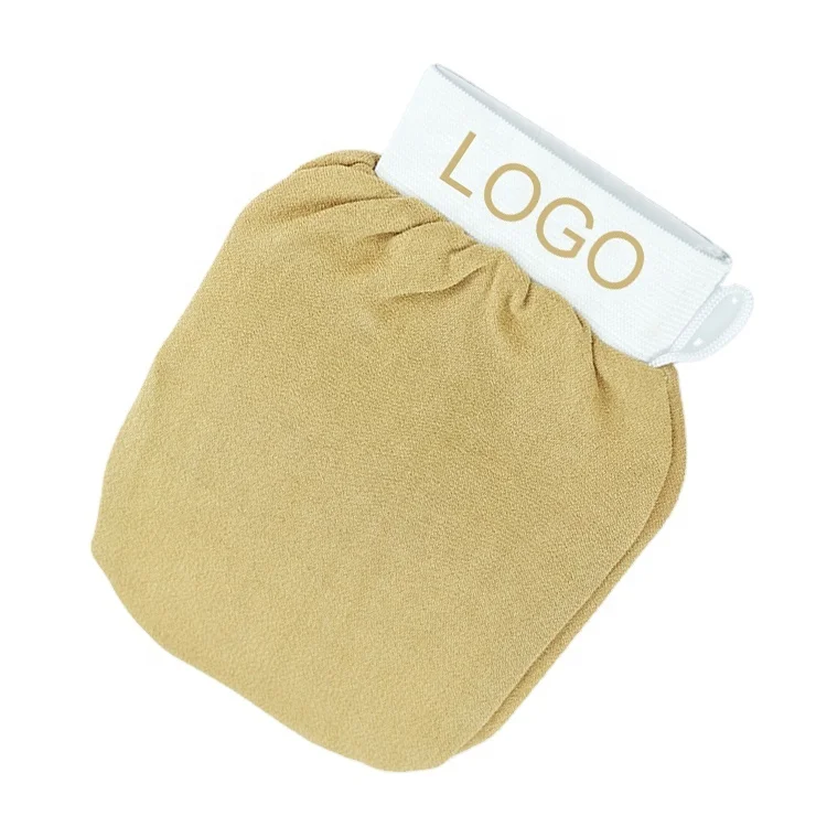 Вискоза изготовленным на заказ логосом моющиеся скраб для тела очиститель для ванны Митт Отшелушивающий Перчатки эластичные манжеты exfoliating