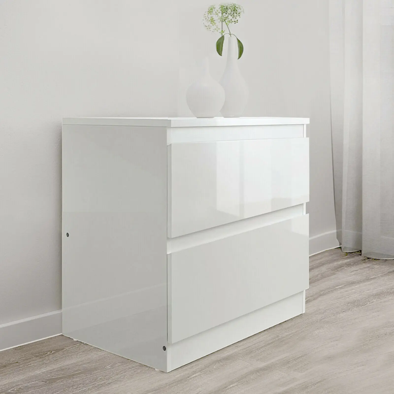 Wholesale Hot Sale 5 Drawer Chest of Drawers White Black Recycled Pine High Gloss Drawer Cabinet for Living Room