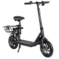 350w 36V lithium battery with seat  and basket folding portable electric scooter for adults and teenagers