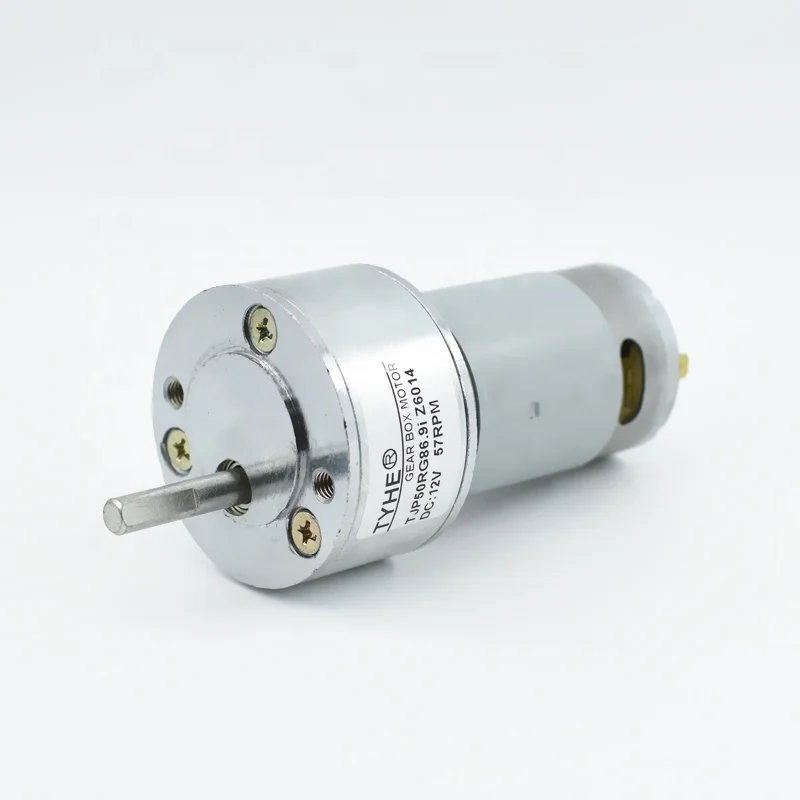 OEM High-Torque Low-RPM 50mm PMDC DC Gear Reductor Motor 9v 12v 24v 50kgfcm 5nm 25w 10w 60rpm 500rmp for Fans CE RoHS Certified