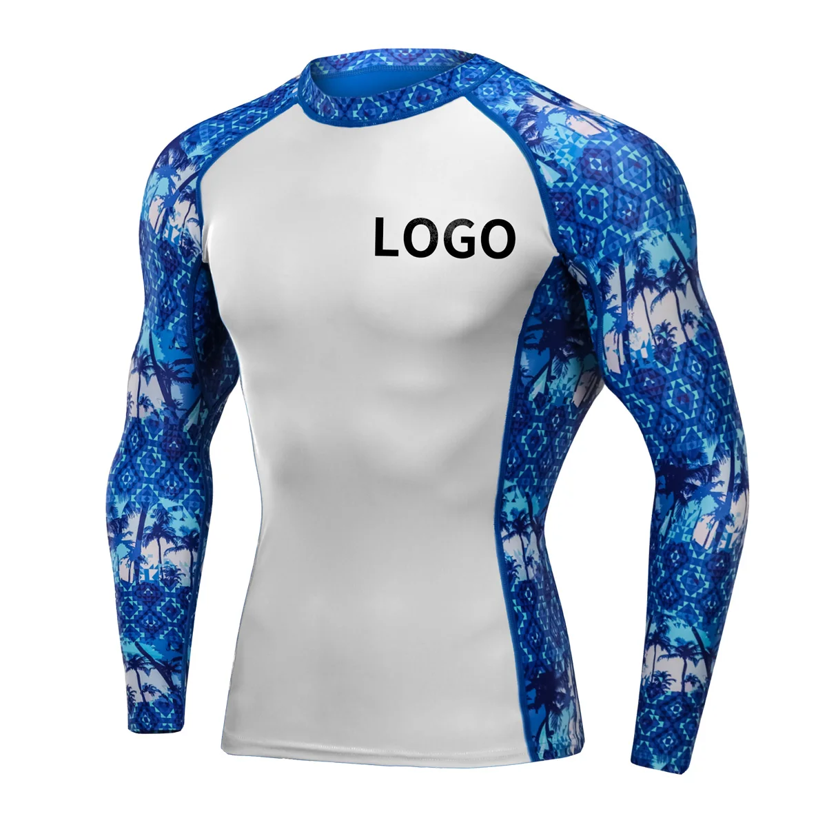 Wholesale High Quality Rash Guard for Men Spandex UPF50 Surf Diving Rashguard BJJ MMA Gym Compression Shirts