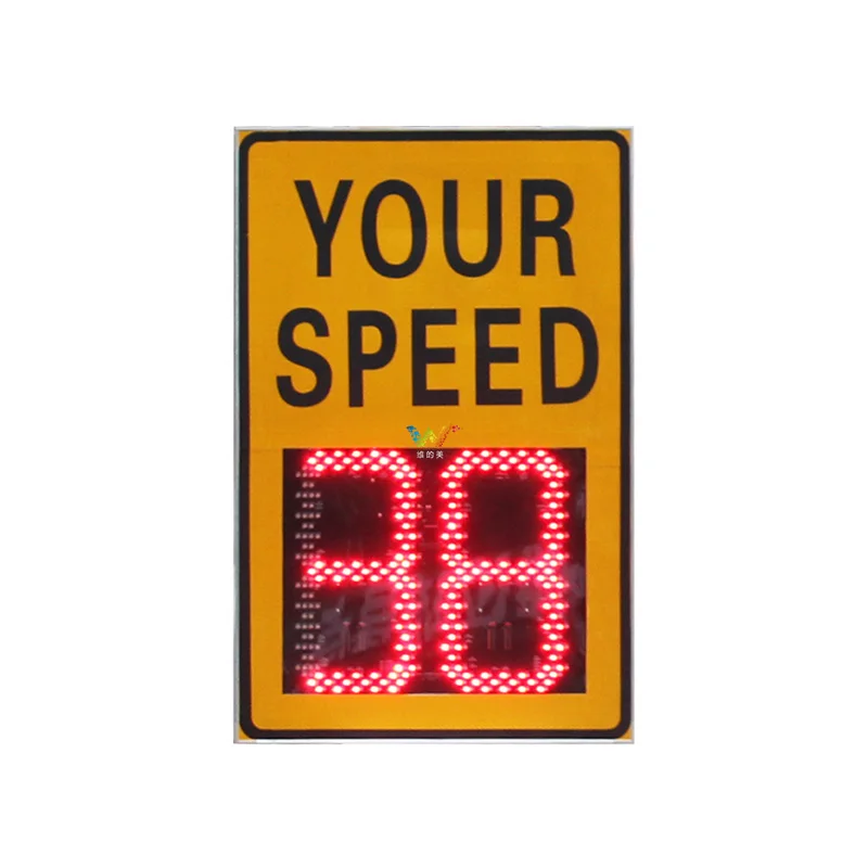 12 Years Factory Traffic Safety 2 Digit Display Solar or Electric LED Car Radar Speed Limit Sign