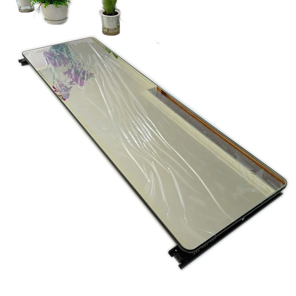 Aluminum frame full-length glass mirror with sliding rails to move for wardrobe doors