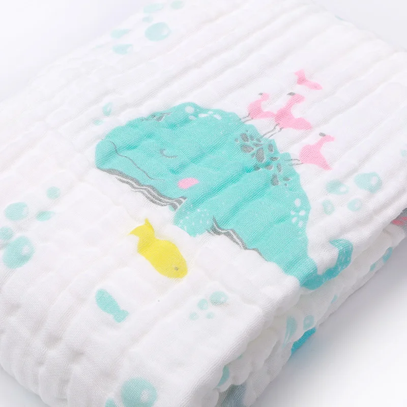 2019 hot selling On Amazon Newborn Muslin Cotton Warm Baby Bath Towels cotton baby towels with 6 layers
