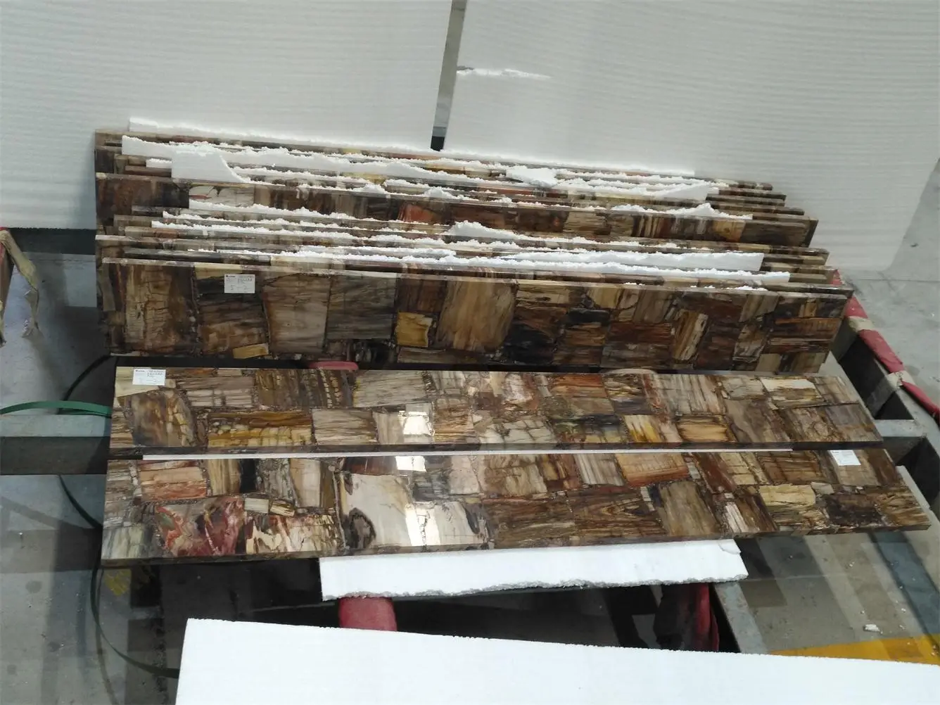 Natural Fossil Luxury Brown Fossil Wood Agate Stone Semiprecious Petrified Stones Slab For Wall And Table