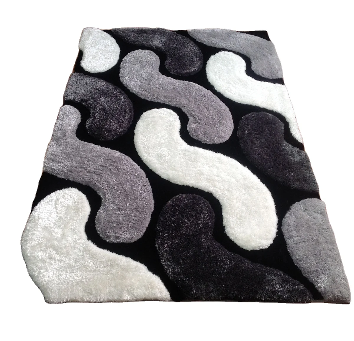 Популярный дизайн современный 100% полиэстер гостиная 3d мохнатый ковер Tapis alfombras