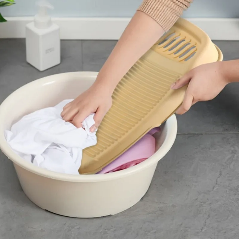 Plastic Thicken Washboard with Soap Holder Box Portable Clothes Washing Board Bathroom Antislip Laundry Accessories
