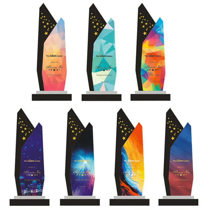 High quality futbol sports trofeos customised sublimation plexiglass crystal trophy