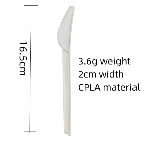 6.5 inch CPLA Compostable Forks Knife Spoon Set Disposable 180 Days Biodegradable Cutlery