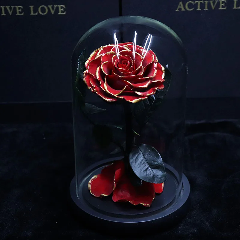 Gift Preserved Flower Eternal Rose in Box Valentine Wholesale Luxury Everlasting Stabilized Preserved Rose in Glass Dome