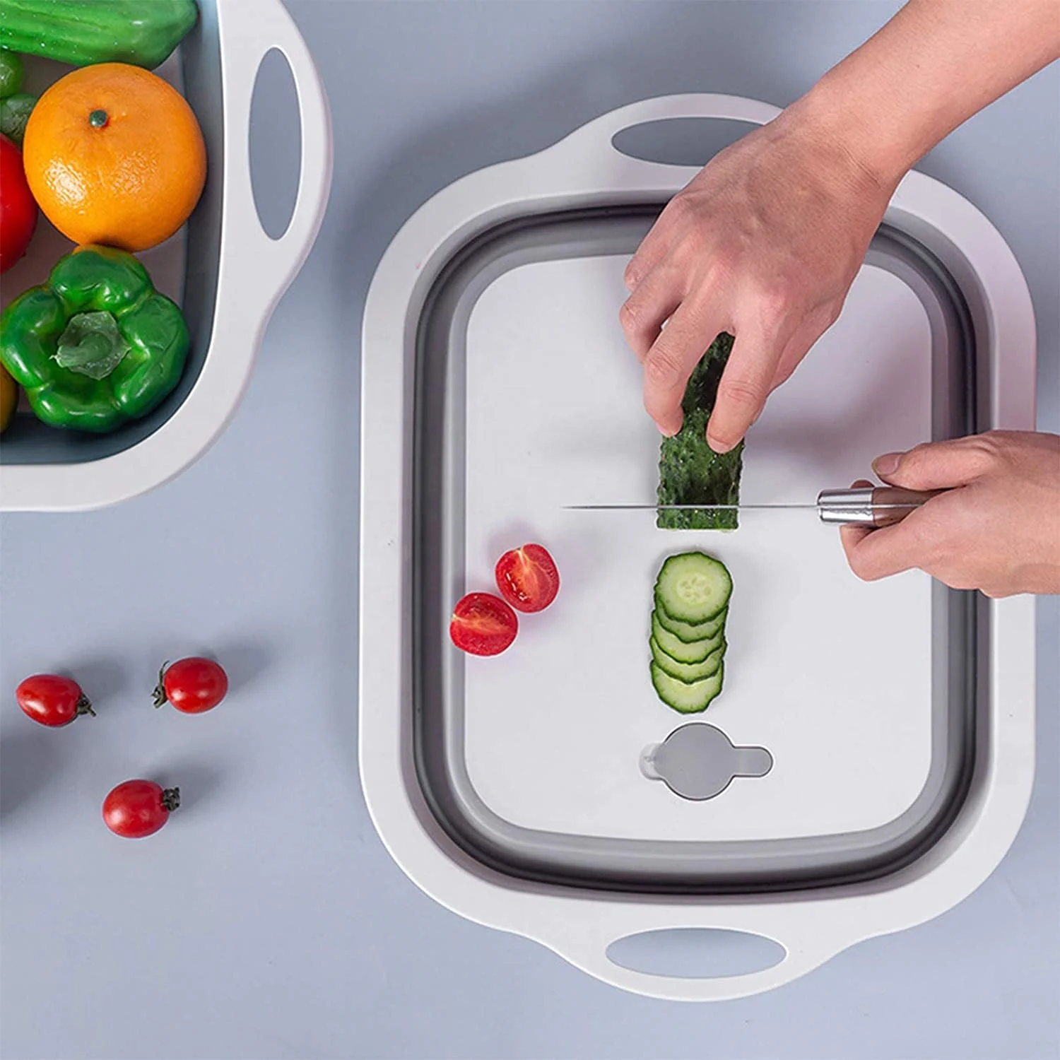 High Quality Multifunctional Folding Cutting Board Travel Foldable Cutting Board Draining Basket and Container