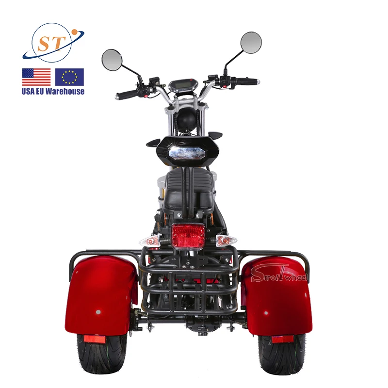 eu warehouse eec Adult three wheel bicycle Lithium Battery 60V 20Ah 2000w 3 wheel electric scooter citycoco electric motorcycle