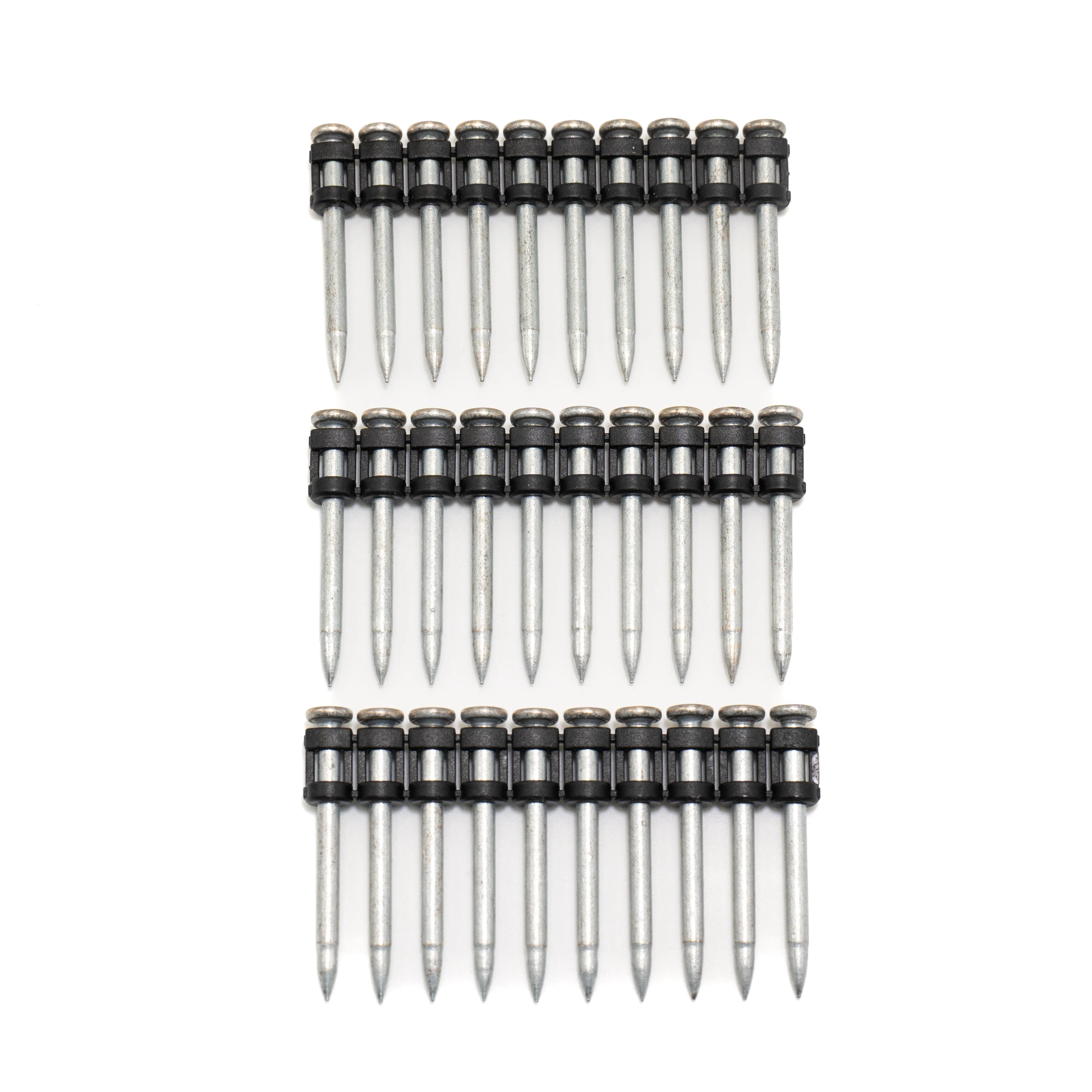 Collated gas nail for concrete gun Plastic row Nails steel Nails gas pin actuated fastener system