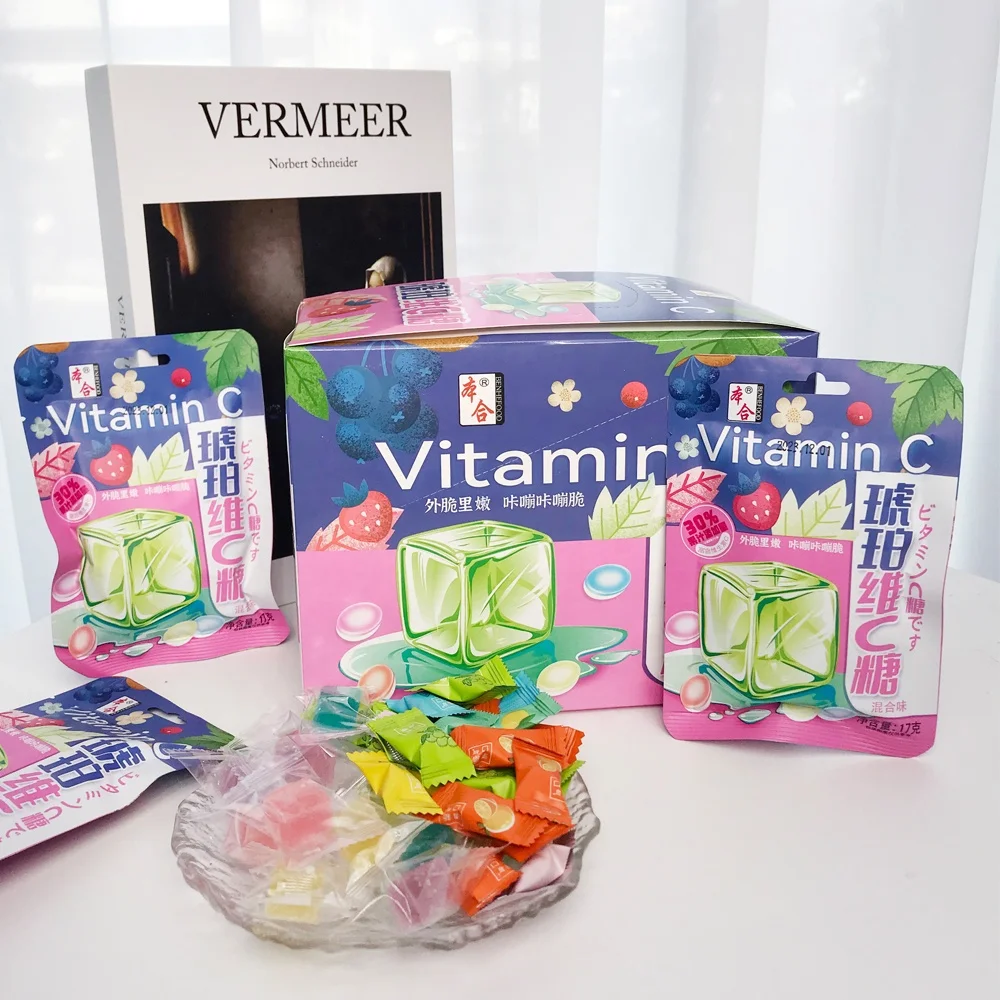 Vitamin C crystal cube jelly candy and mint press candy