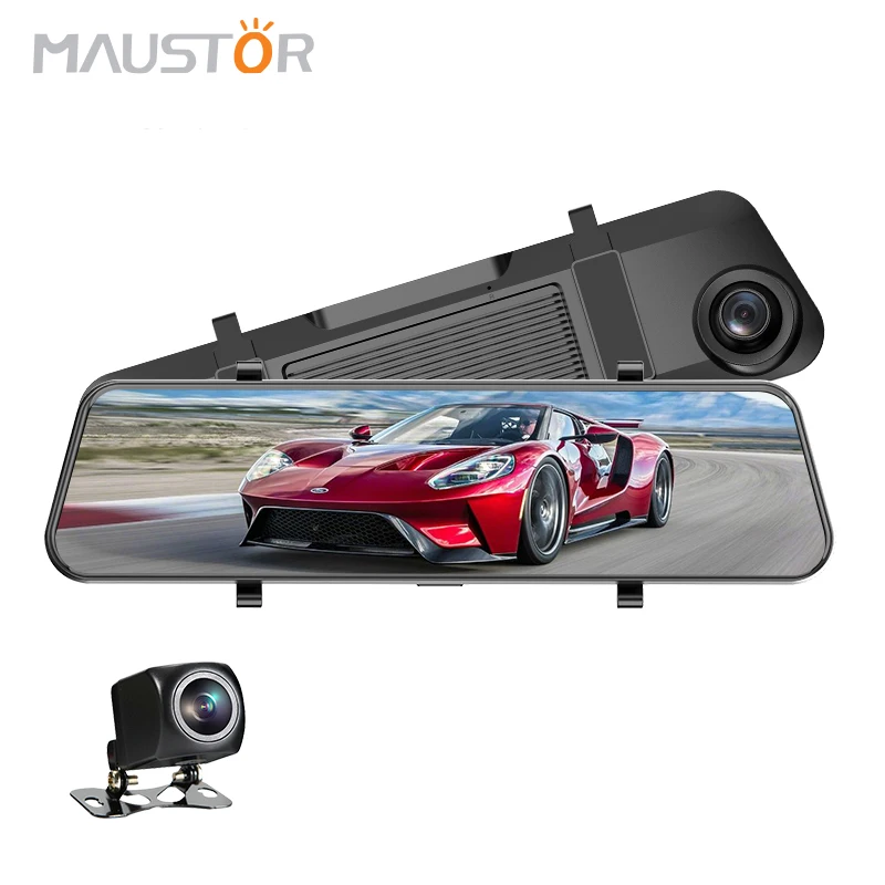 NT96565 12 inch IPS full screen touch WIFI WDR car camera rearview mirror car DVR with GPS 2K toguard dashboard vehicle dash cam