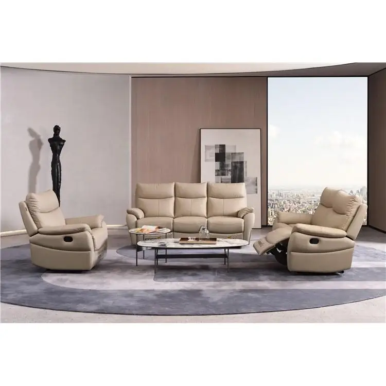 Wholesale furniture home sectional modern leather high end luxury recliner living room sofas