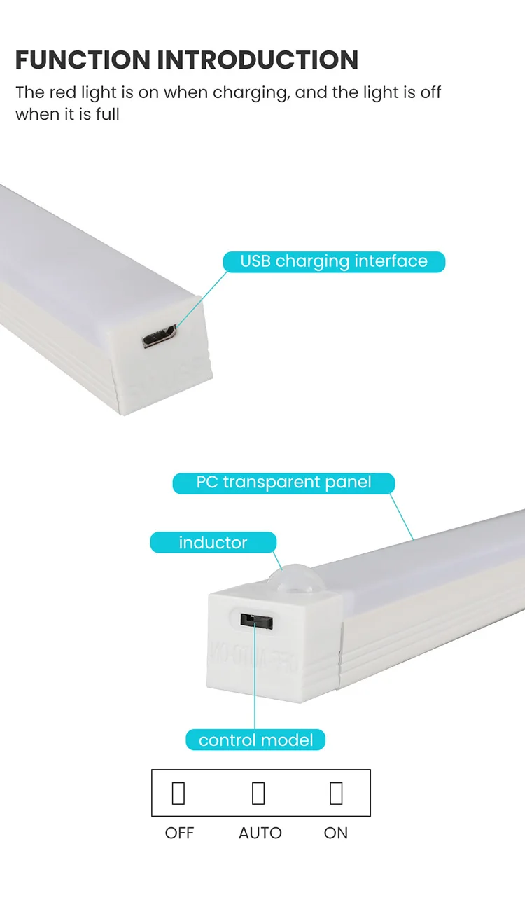 Factory Motion Sensor Mini Smart Battery Operated Adhesive Sticker LED Under Cabinet Light Battery
