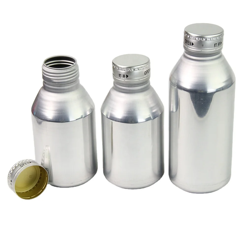 Customized Recyclable beverage bottle 250ml 300ml 350ml Food Grade Empty Beverage juice drink Aluminium Bottle with scrap lid