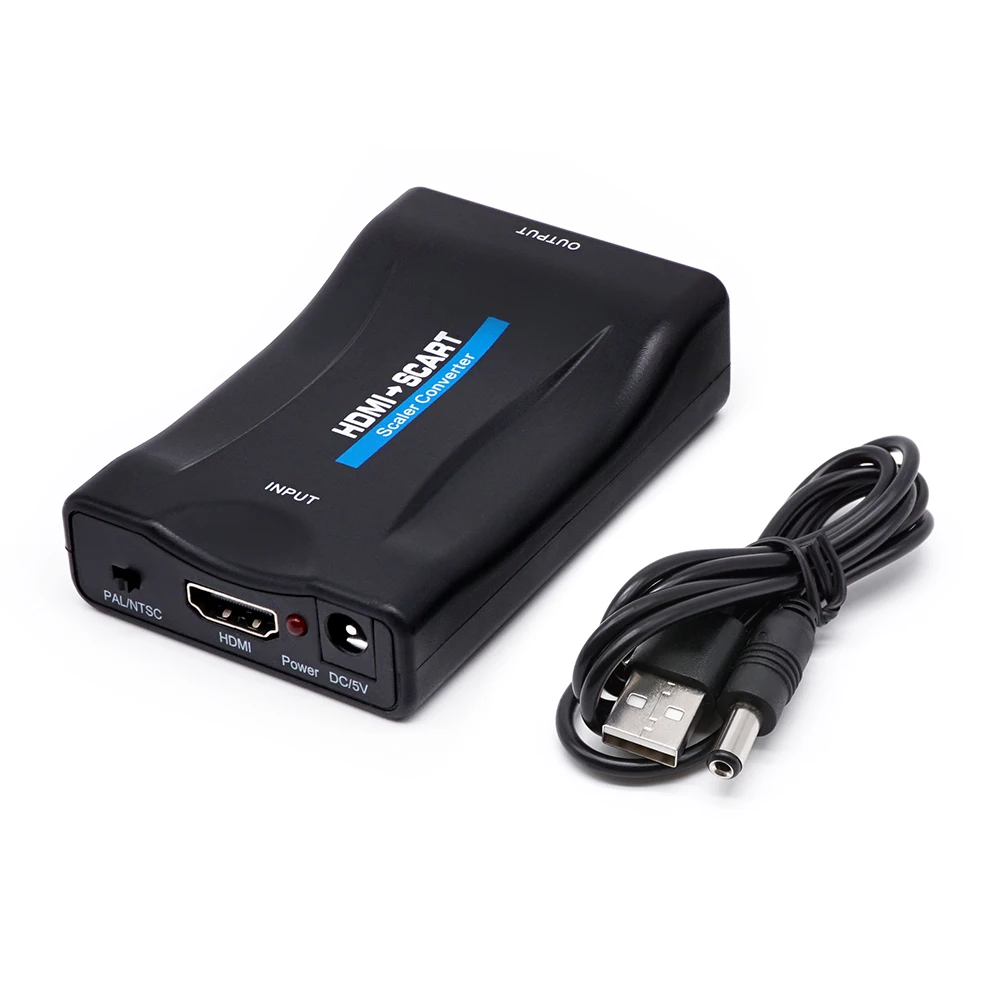 HDMI To SCART Composite 1080P Video Scaler Converter Audio Adapter For DVD/CRT TV