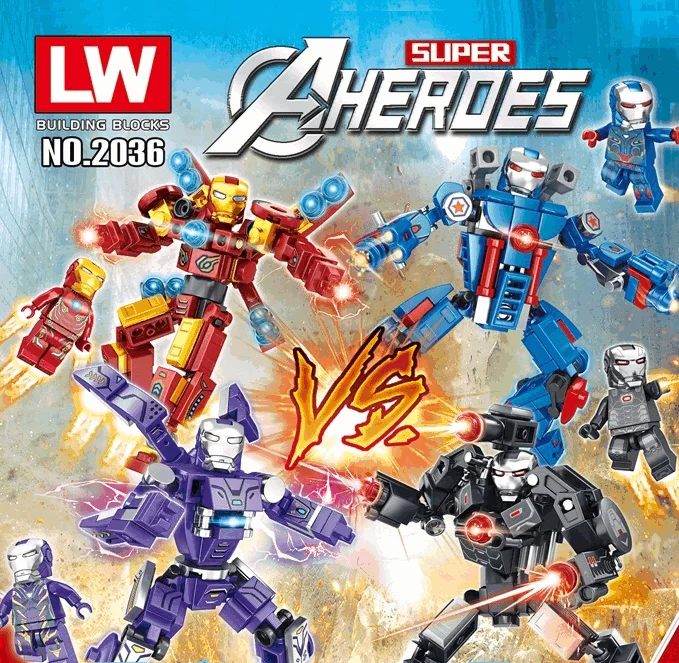 Cartoon figure blocks kids building bricks for children assemble  toys