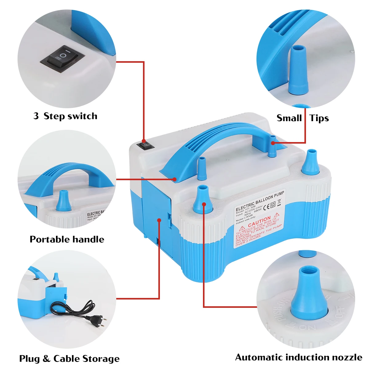 wholesale electric pump balloons double hole balloon inflator electric balloon pump