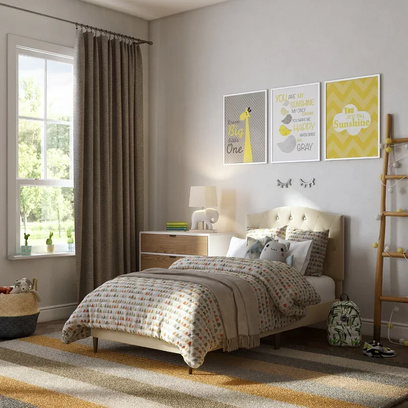 Modern Bedroom Set Headboard Bed Platform Twin Full Queen California King Size Upholstered Bed