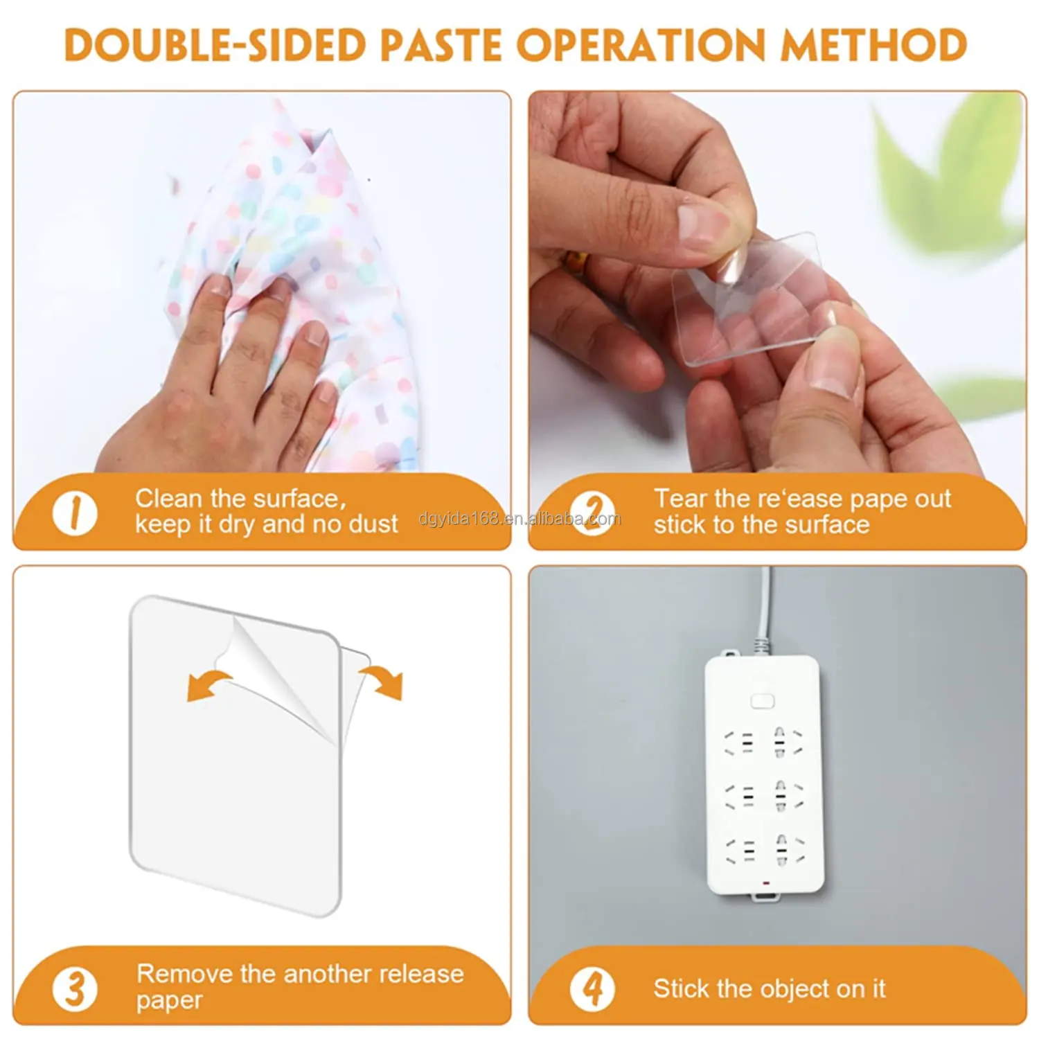 Strong Adhesive Double Sided Tape Heavy Duty ,Traceless Transparent Tape Removable Strips Sticky Nano Tape For Paste Items