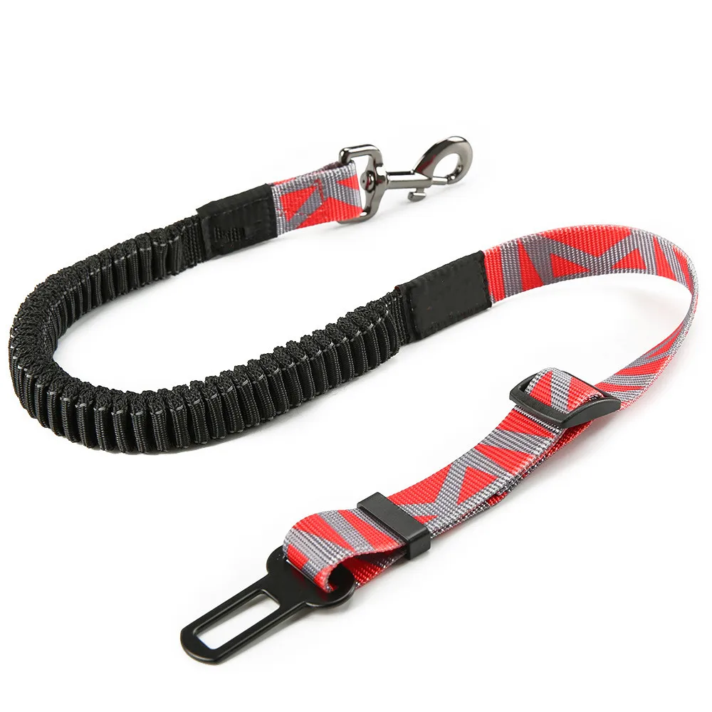 High Quality Car Pet Traction Rope Harness Aluminum Alloy Dog Car Harness Adjustable cat dog leather strap