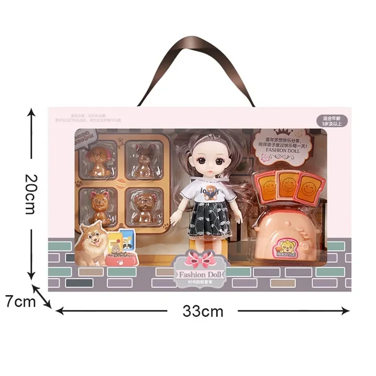 Mini Doll 13 Movable Joint Baby 3D Big Eyes Beautiful DIY Toy 10 inch fashion elegant mini girl doll