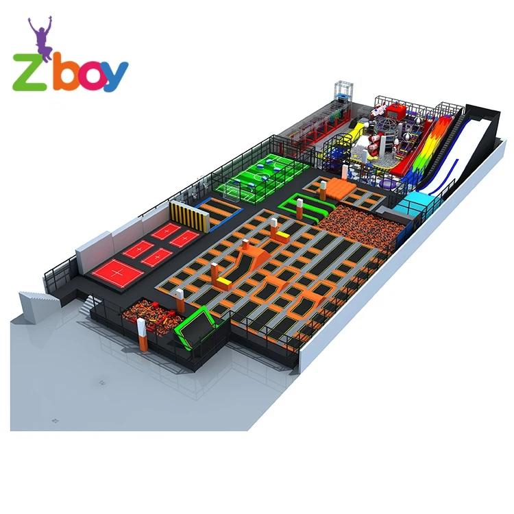 Customized China Factory Kids Multi-function Indoor Amusement Large Trampoline Park Games Jumping