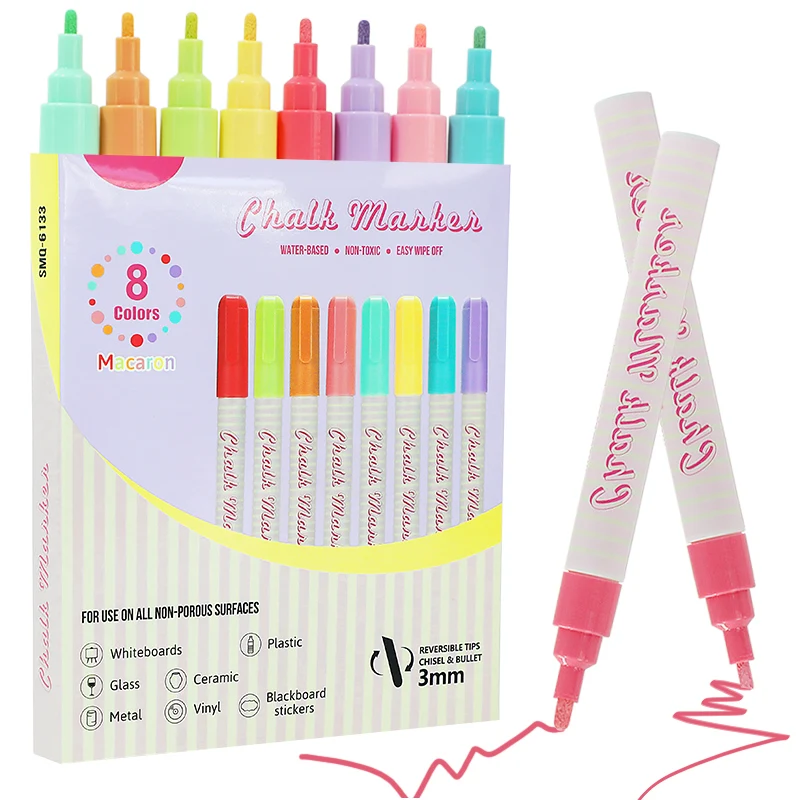 8 Colors 3mm Window Marker Marker Chisel Marker