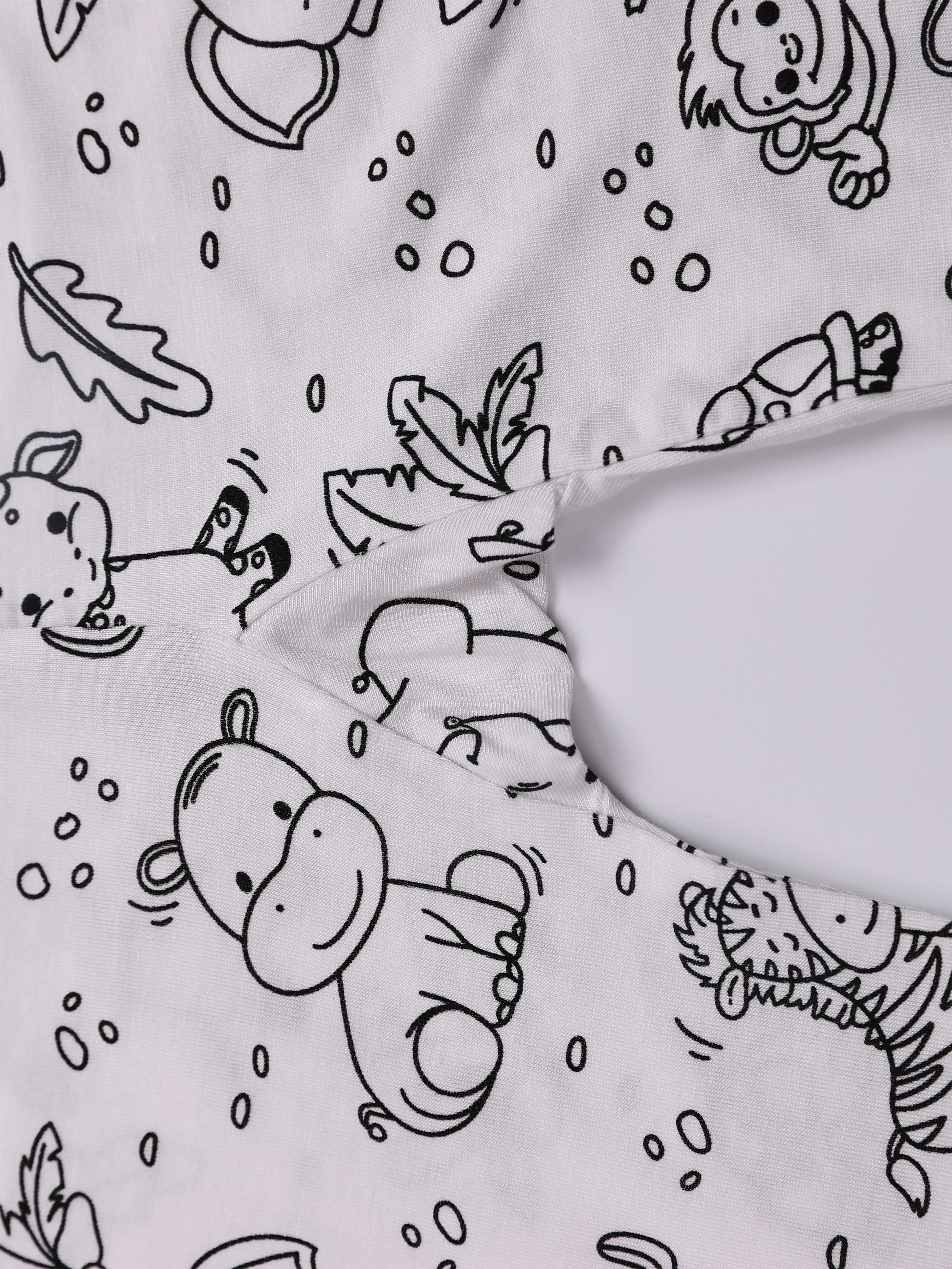 2024 New Bamboo Viscose Drawing Kids Boys And Girls Pajamas Set DIY Coloring Sleepwear For Children