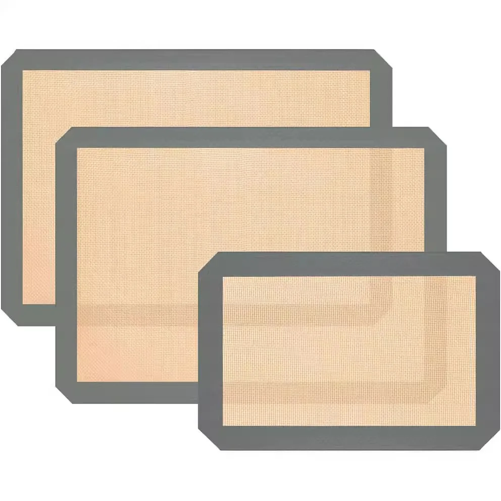 JOYWAVE Food Safe Silicone Mats Reusable Non-Stick Silicone Baking Mat Oven Baking Sheet Set for Making Cookies Macaroons Bread