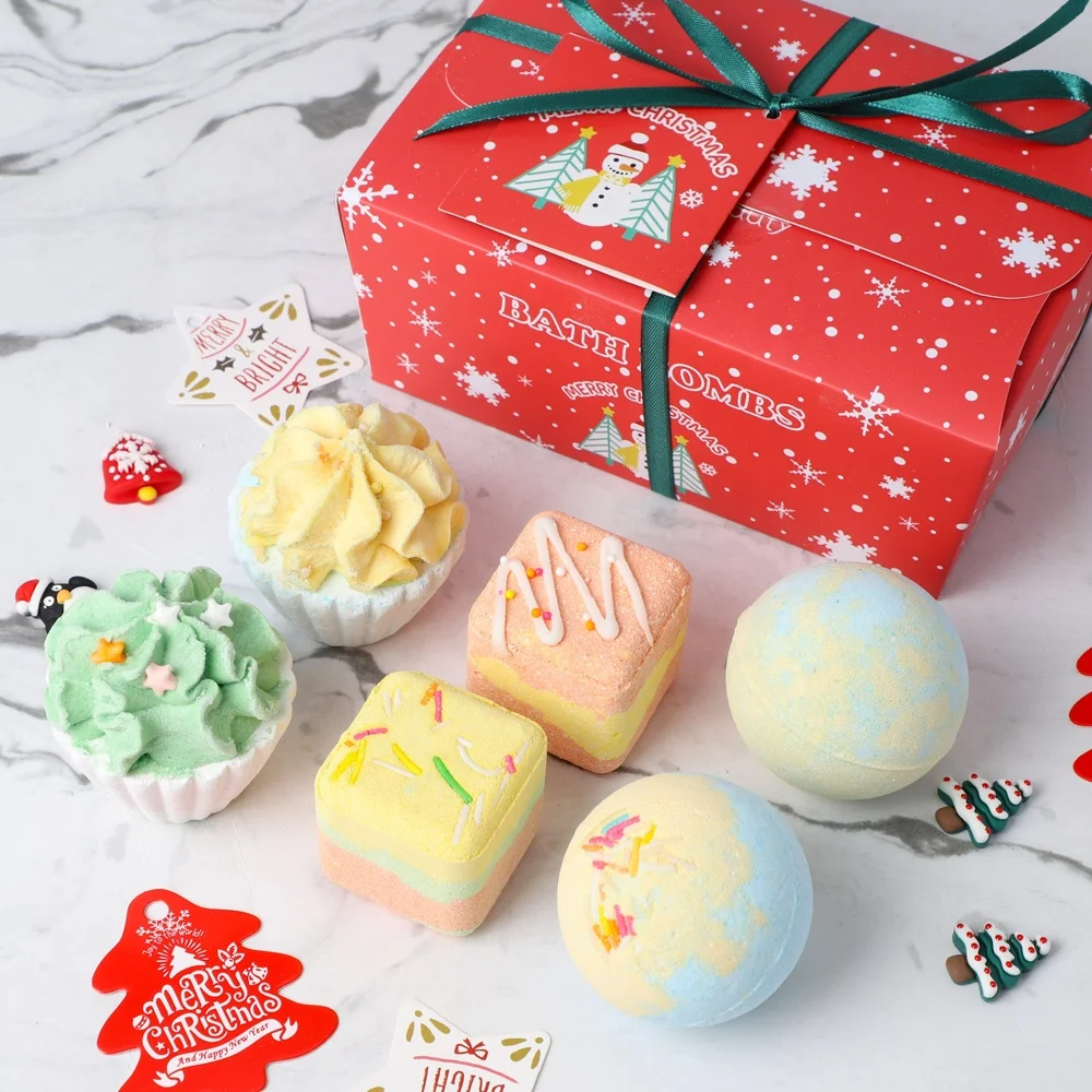 manufacturers custom personalized wholesale organic natural kids bubble fizzy handmade cupcake gift set christmas bath bomb