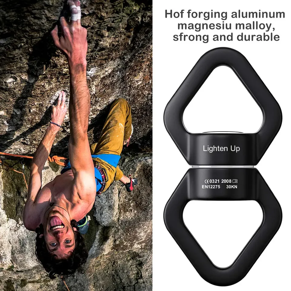 Swing Swivel Safest Rotational Device Swing Spinner Carabiner Swivel Climbing Rope Heavy Duty Carabiner Clips