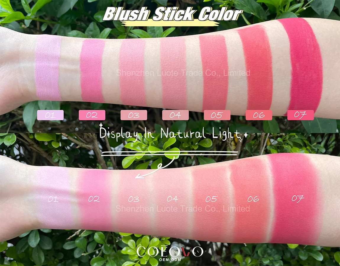 COEOVO custom logo makeup rose cream blush palette private label vegan blush sticks