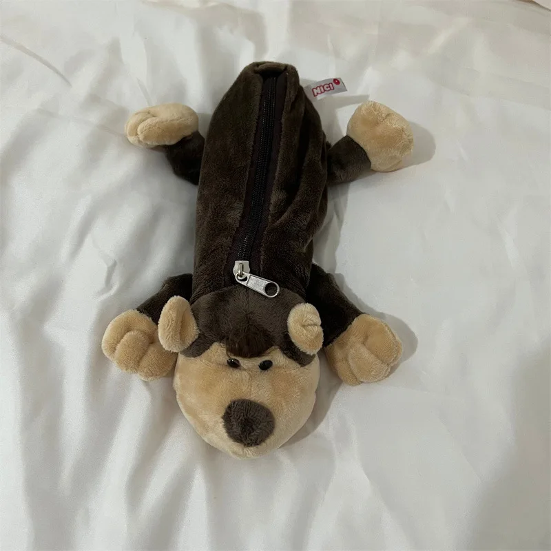 Creative little alligator plush pen bag Cartoon animal pattern funny little frog stationery bag