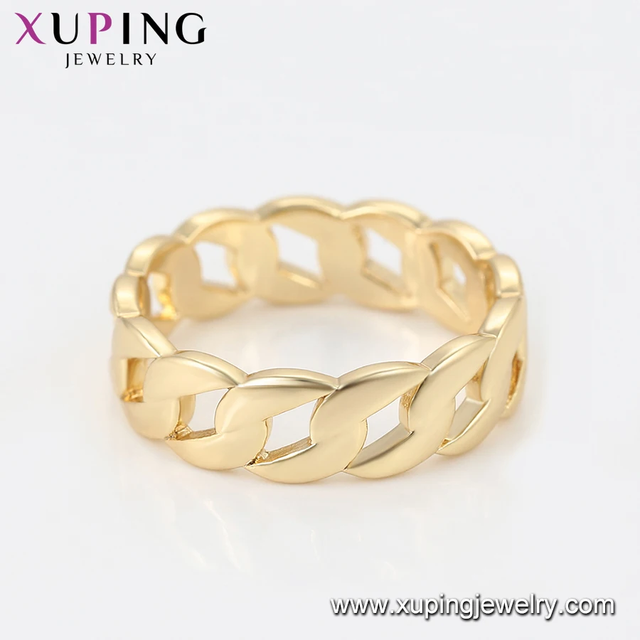 16309 Xuping дешевые простой дизайн цепи тип кольцо ювелирные изделия 14K золото цвет медный сплав нейтральный палец
