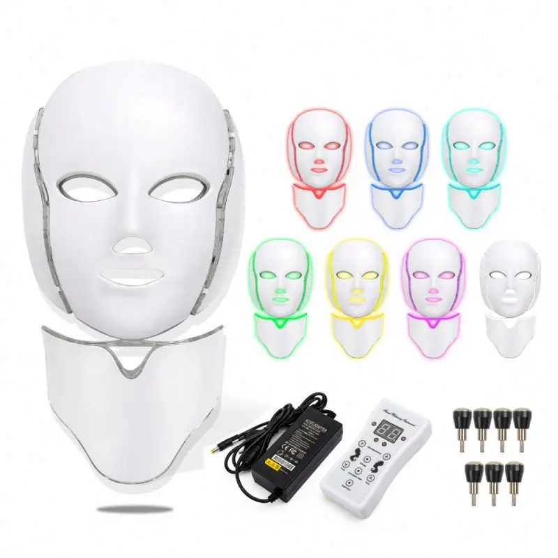 Beauty electronics 7 colors led silicone light up face  therapy mask led facial masks