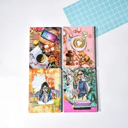 2022 Best Selling Ladys Cartoon Fashion Notebook Custom Cuadernos Journal Spiral Notebook School Kawaii Stationery Books