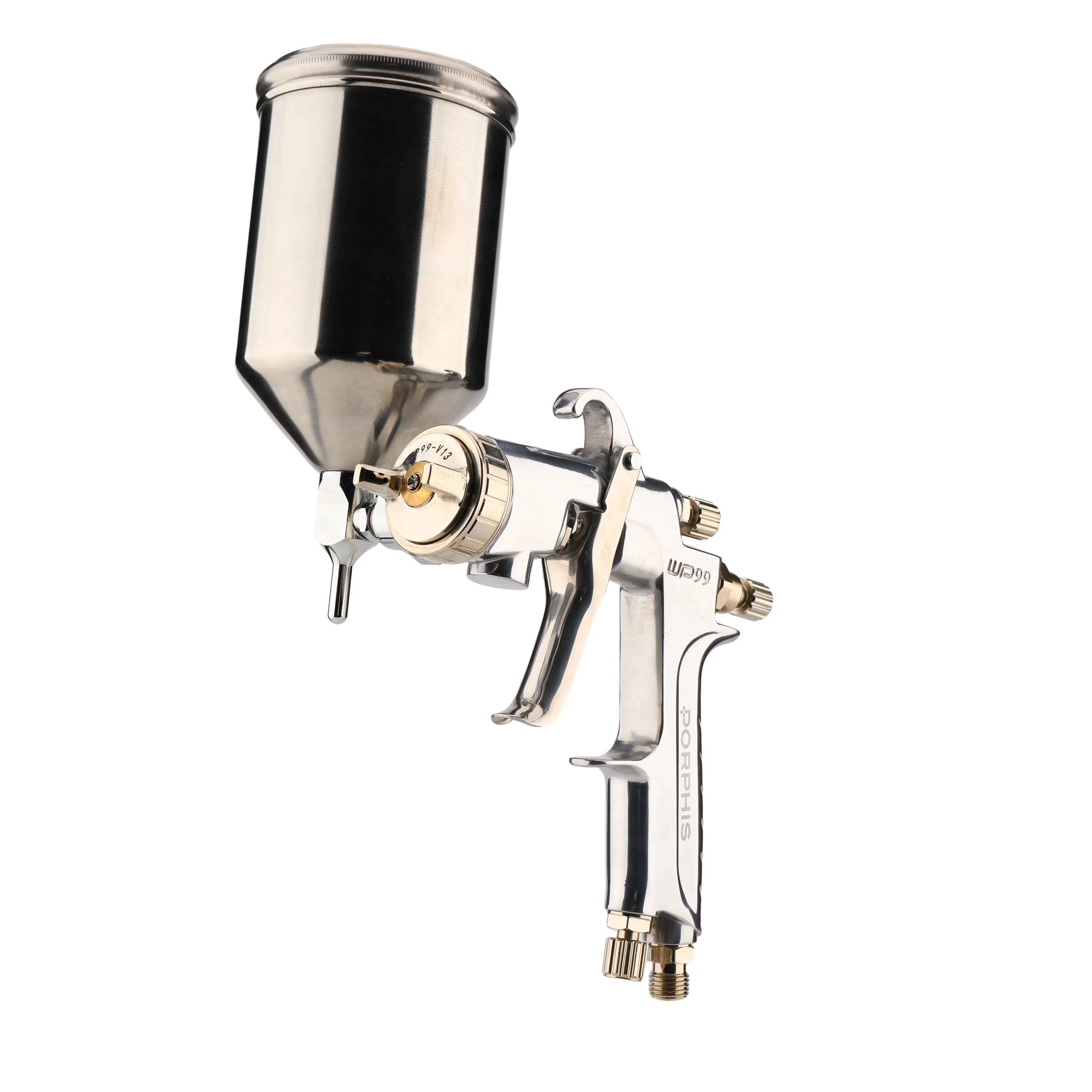 PORPHIS WP99V Spray Gun with 400CC Stainless Cup Paint Penumatic Manual 1.3/1.4mm Split Nozzle