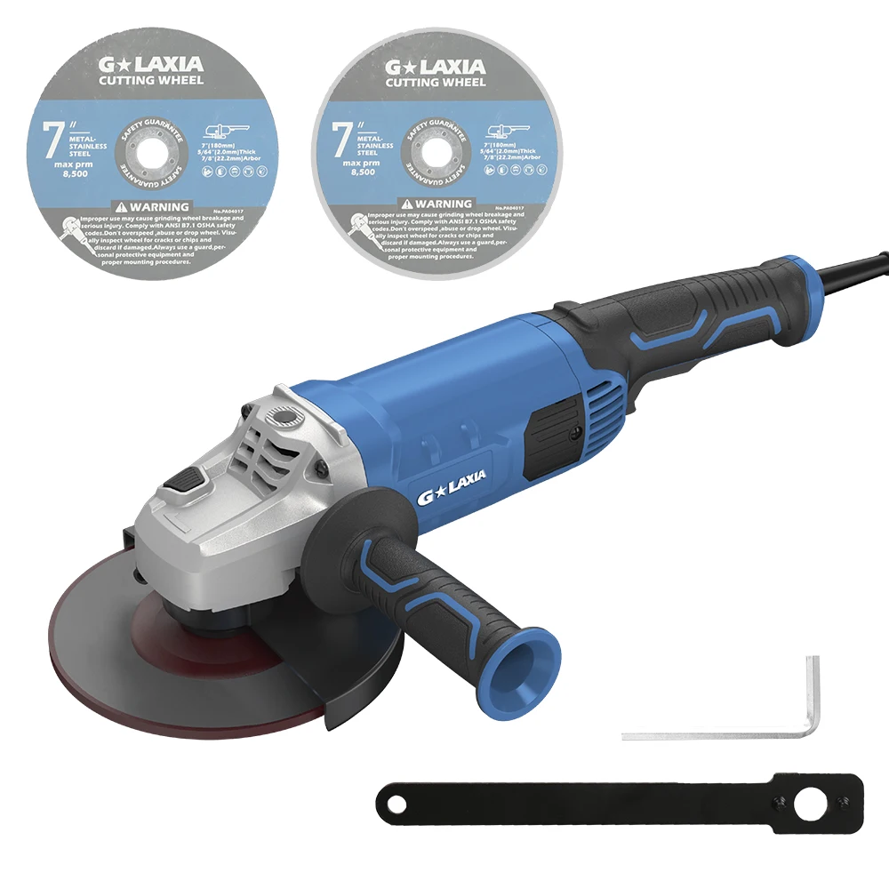 Professional Angle Grinder Electric 2000W Angle Grinder Mini Max Blue Motor Switch Box Power Packing