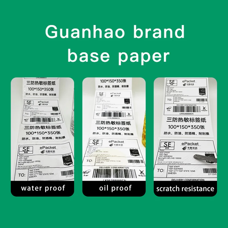 Wholesale Factory Custom A6 Folded Thermal Label Sticker Paper 100x150 Shipping 4x6 Fan Fold White Waybill Adhesive Sticker