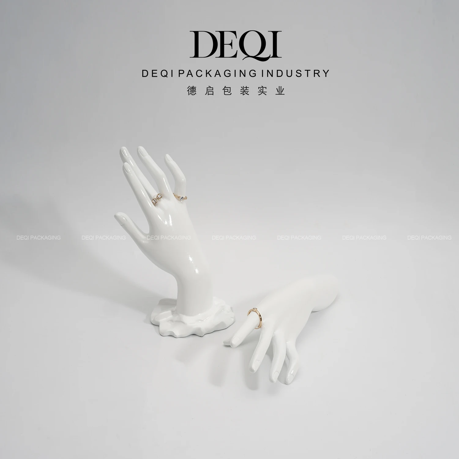 White jewelry display stand and bust packaging sets for customized portrait luxury modern logo showcase necklace ring earring