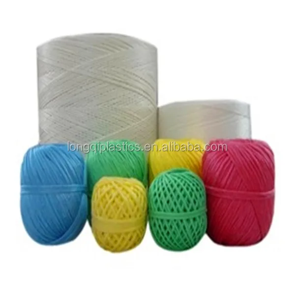UV 2mm 1PLY 2 PLY  White black yellow  tomato PP hay baler string 3 ply twisted rope twine for agriculture tying string purpose