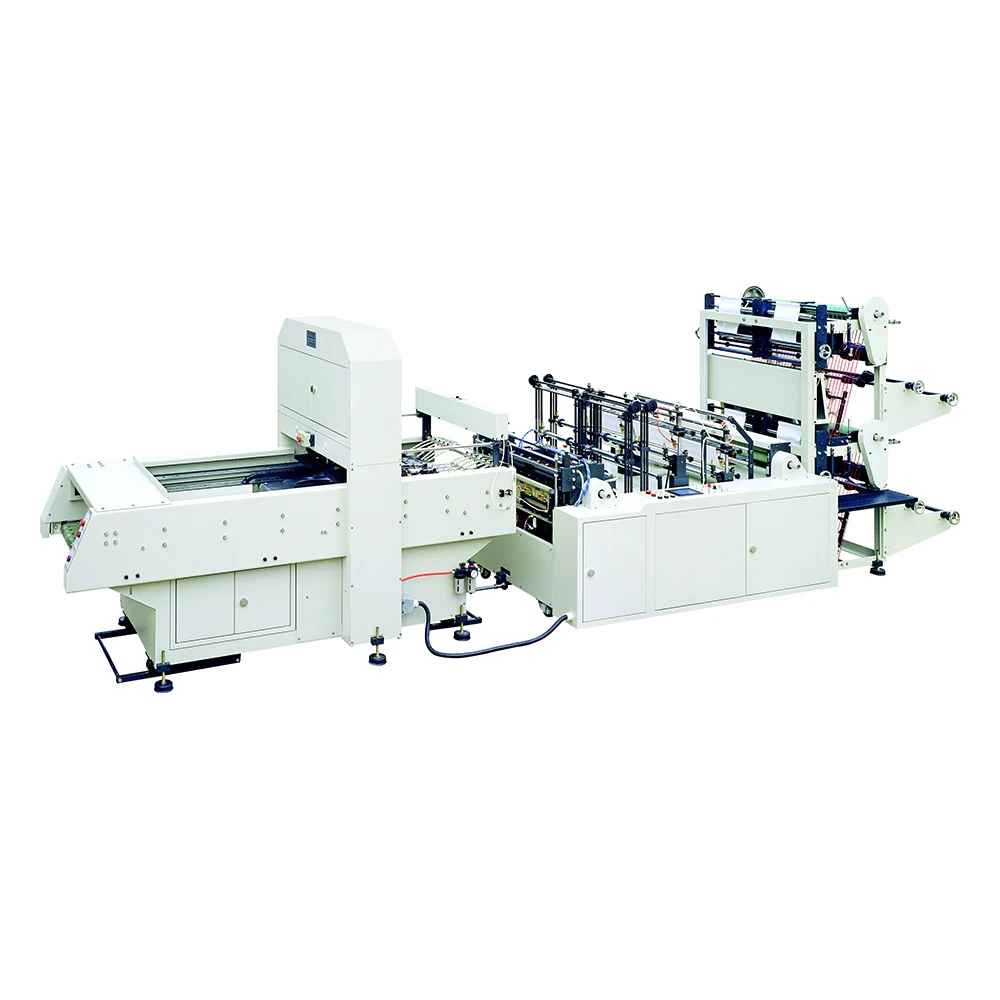 Automatic two-layer two-line hot sealing cold cutting T-shirt biodegradable plastic bag making machine for sale
