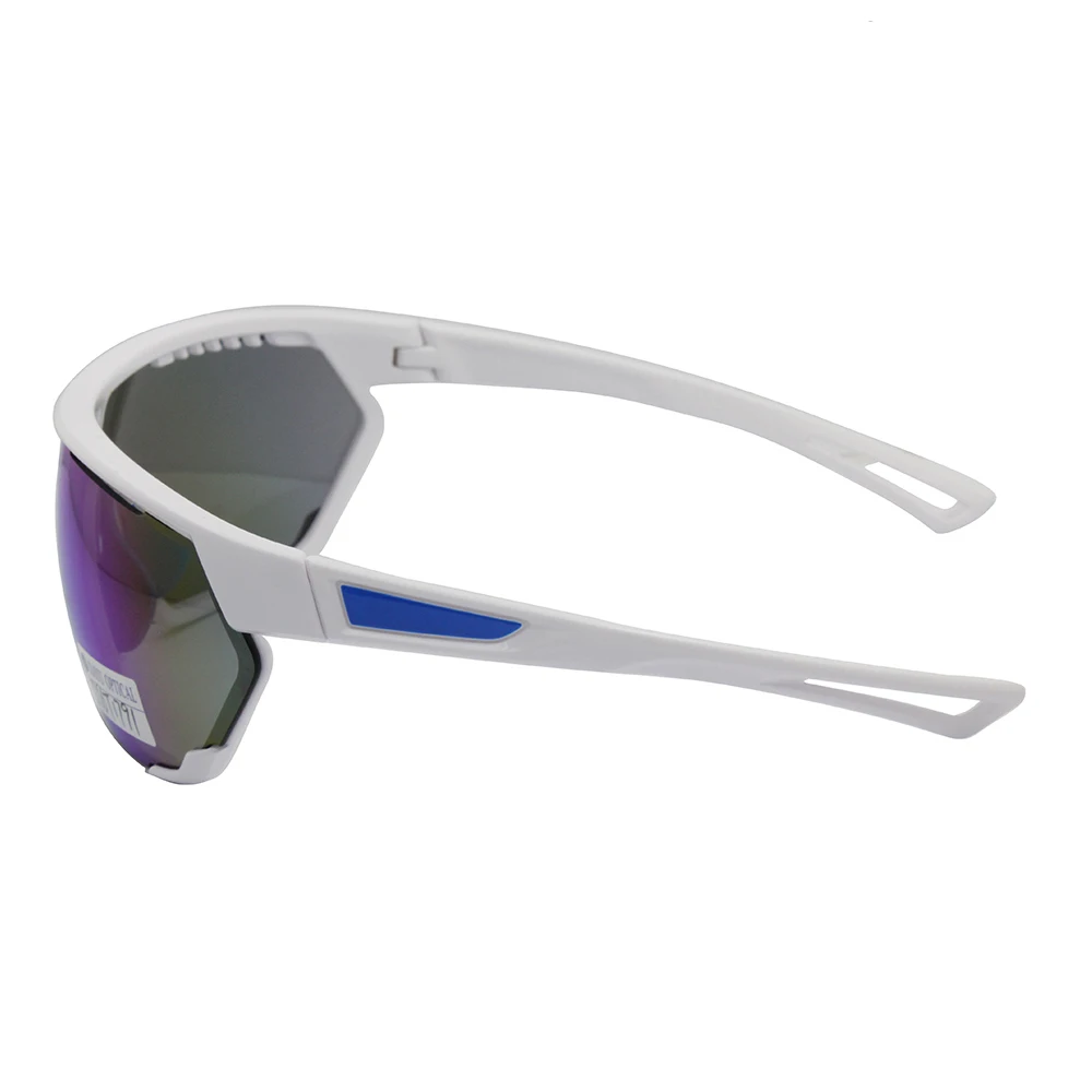 Wholesale One Piece Spherical Ventilate Lenses Relax Wear Shiny White Back Rim anti-fog lens anti-scratch Golf Eye Sun Glasses